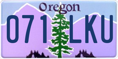 OR license plate 071LKU