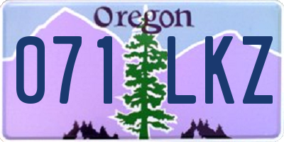 OR license plate 071LKZ