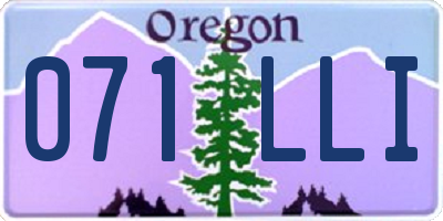 OR license plate 071LLI