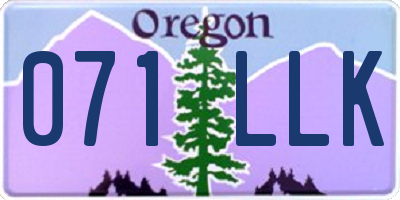 OR license plate 071LLK