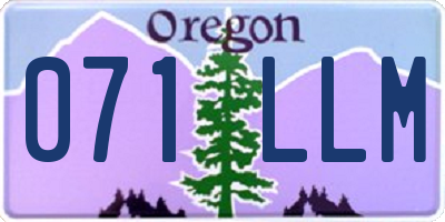 OR license plate 071LLM