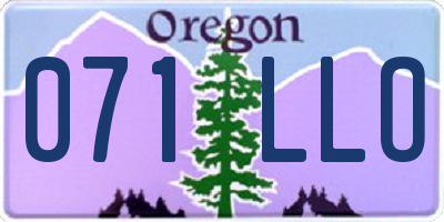 OR license plate 071LLO