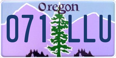 OR license plate 071LLU