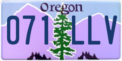 OR license plate 071LLV