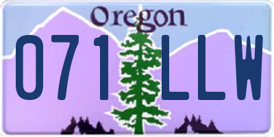 OR license plate 071LLW