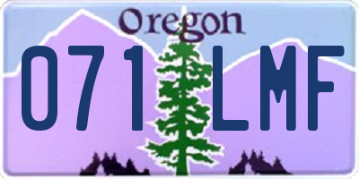 OR license plate 071LMF