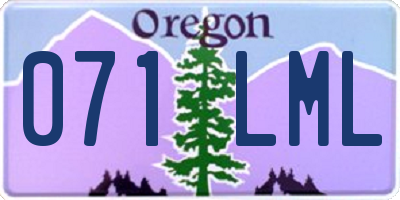 OR license plate 071LML