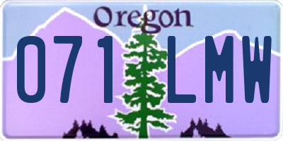OR license plate 071LMW