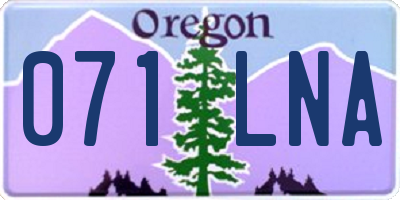 OR license plate 071LNA