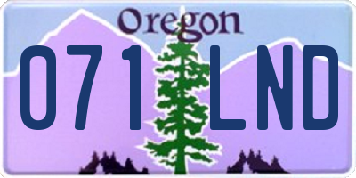 OR license plate 071LND