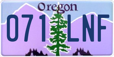 OR license plate 071LNF