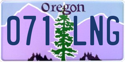 OR license plate 071LNG