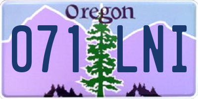 OR license plate 071LNI