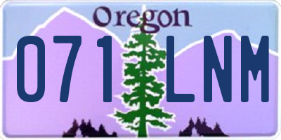 OR license plate 071LNM