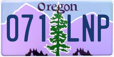 OR license plate 071LNP