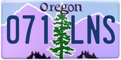 OR license plate 071LNS