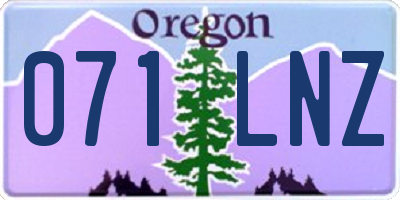 OR license plate 071LNZ