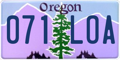 OR license plate 071LOA
