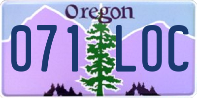 OR license plate 071LOC
