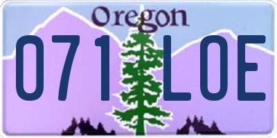 OR license plate 071LOE
