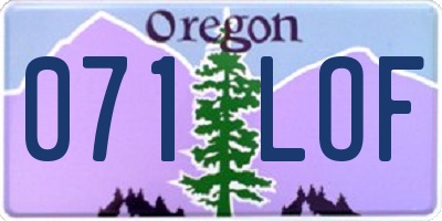 OR license plate 071LOF