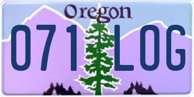 OR license plate 071LOG