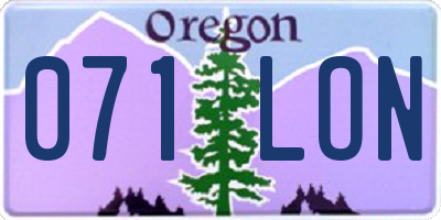 OR license plate 071LON