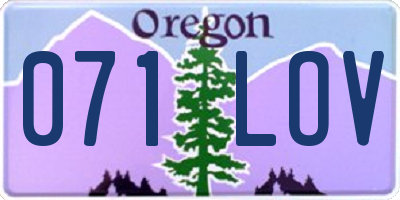 OR license plate 071LOV