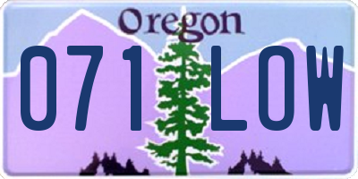 OR license plate 071LOW
