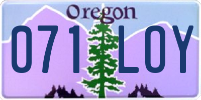 OR license plate 071LOY