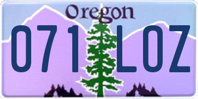 OR license plate 071LOZ