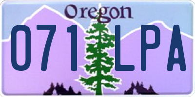 OR license plate 071LPA