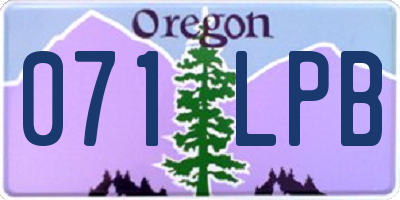 OR license plate 071LPB