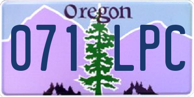 OR license plate 071LPC