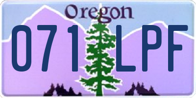 OR license plate 071LPF