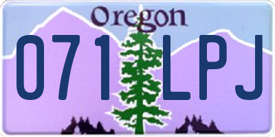 OR license plate 071LPJ