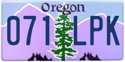 OR license plate 071LPK