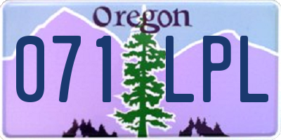 OR license plate 071LPL