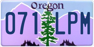 OR license plate 071LPM