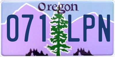 OR license plate 071LPN