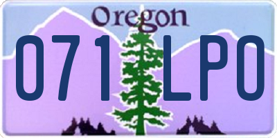 OR license plate 071LPO