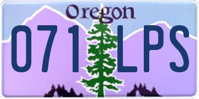 OR license plate 071LPS