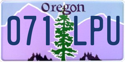 OR license plate 071LPU