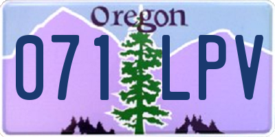 OR license plate 071LPV