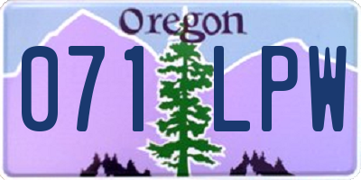 OR license plate 071LPW
