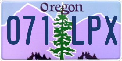 OR license plate 071LPX