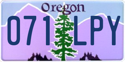 OR license plate 071LPY