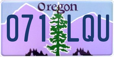 OR license plate 071LQU