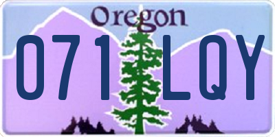 OR license plate 071LQY