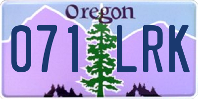 OR license plate 071LRK